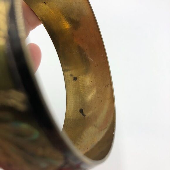 Vintage Elephant Animal Jungle Safari Metal Brass Women's Bangle Bracelet - Picture 8 of 10